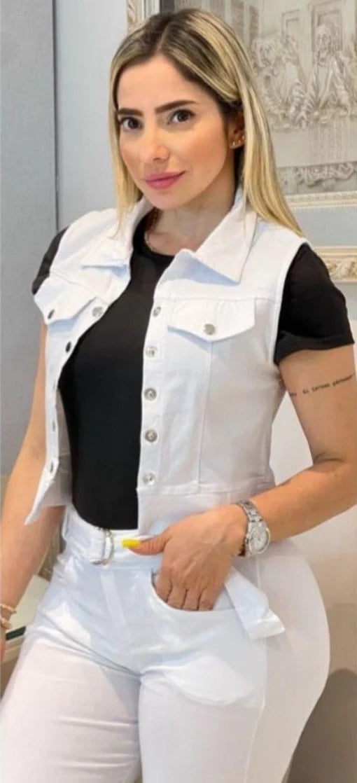 CONJUNTO DAMA PANTALON Y CAMIBUSO TIPO POLO + OBSEQUIO CHALECO ELEGANTE