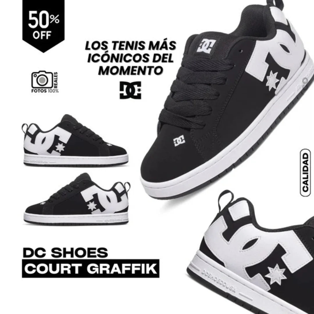 DC COURT GRAFFIK: HIGH QUALITY UNISEX + OBSEQUIO PAR ADICIONAL CORDONES + 50% DESCUENTO Y ENVIO GRATIS