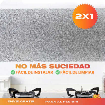PROMO 2X1 PAPEL ALUMINIO ADHESIVO DE COCINA 61cm x 5 mt