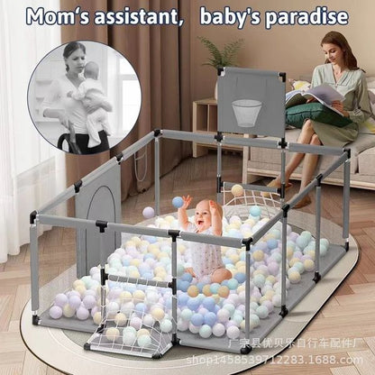 CORRAL EXTRAGRANDE 2 METROS CON PUERTA, CESTA Y DOS CANCHAS + OBSEQUIO PELOTAS👶🏼 + EBOOK PLAN ALIMENTACIÓN COMPLEMENTARIA