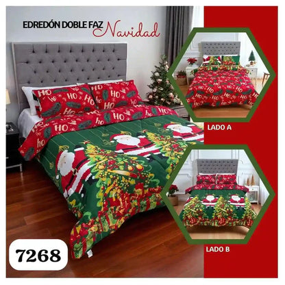 EDREDON DOBLE FAZ CAMA DOBLE NAVIDAD